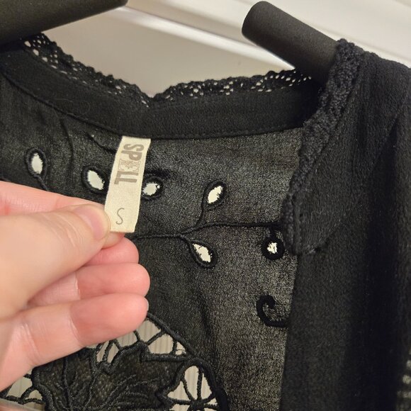 Spell & the Gypsy Collective Isla Bonita Romper, Black, S, EUC - Picture 9 of 9